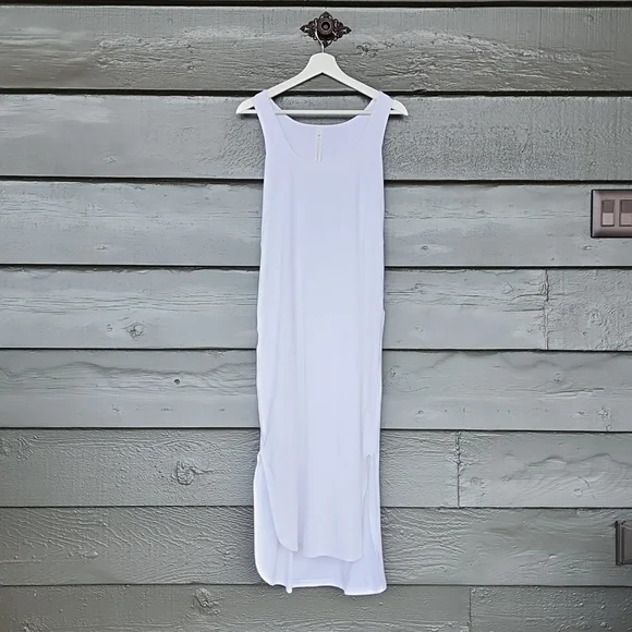 LULULEMON Pima Cotton Open-Back Midi Dress White sz NEW Women's
